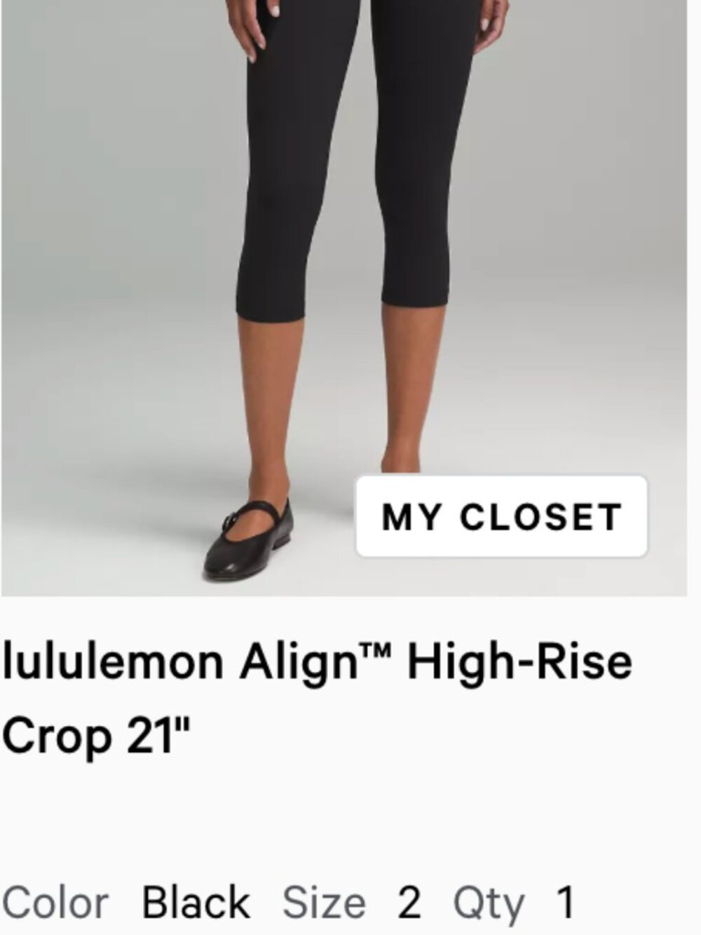 Lululemon Align High-Rise Crop 21" Leggings Size 2 Nulu Yoga Pants - Picture 5 of 5